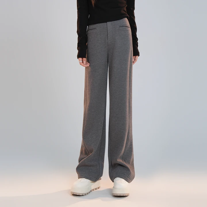 宿慕 SUMU女款加绒休闲裤11-17冬季2024新款时尚百搭休闲裤B6904Z