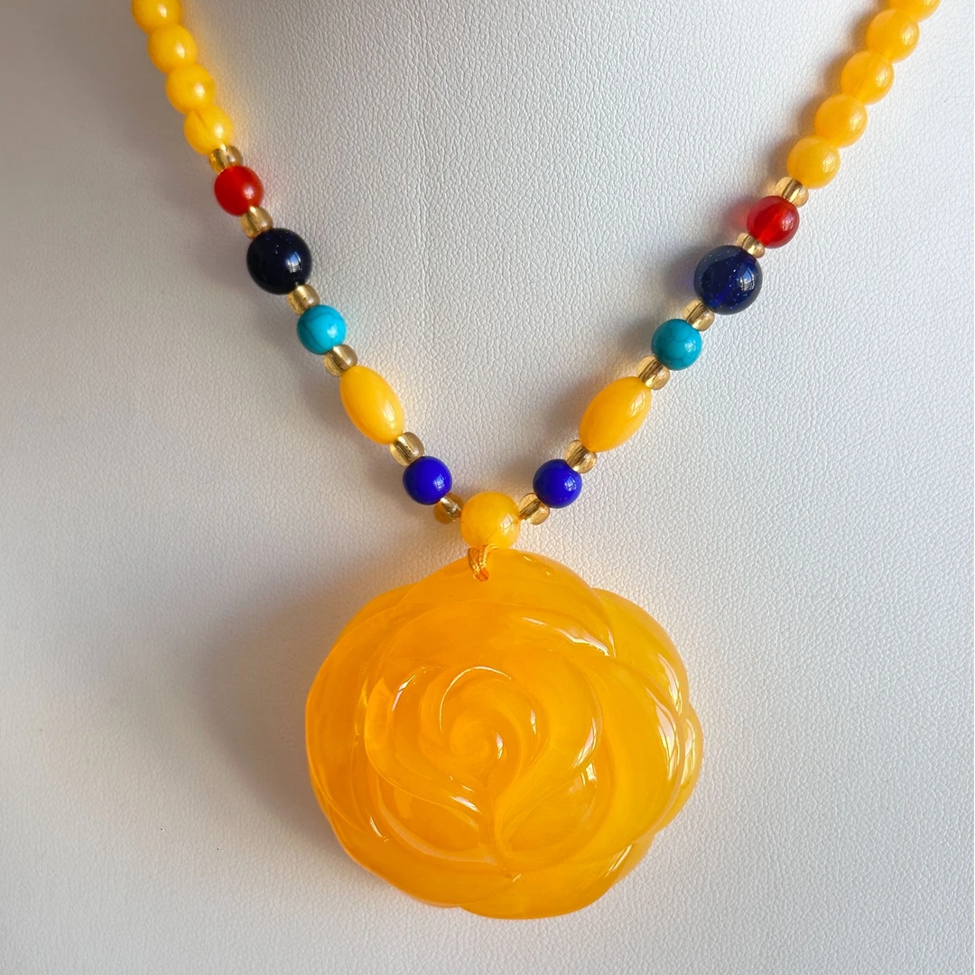 玫瑰花精美女士珠链毛衣链