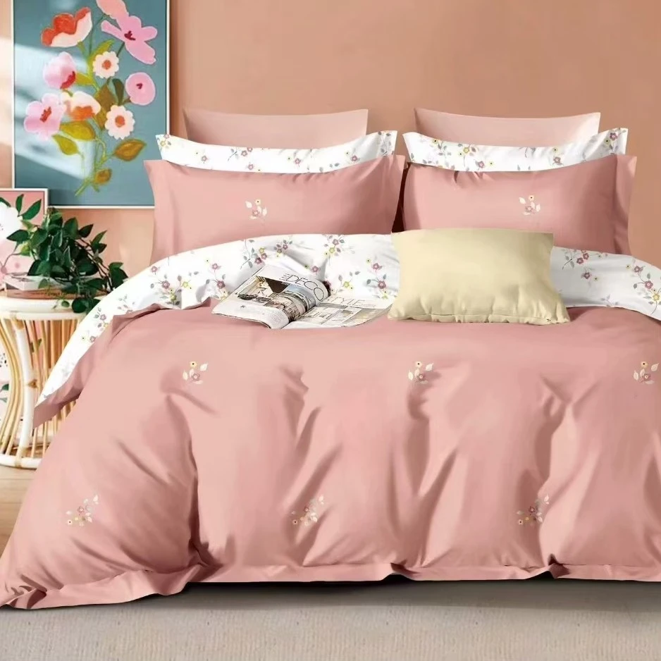 小花园 豆沙色 | 李李纯棉定制 磨绒床品 亲肤 加厚柔软高级