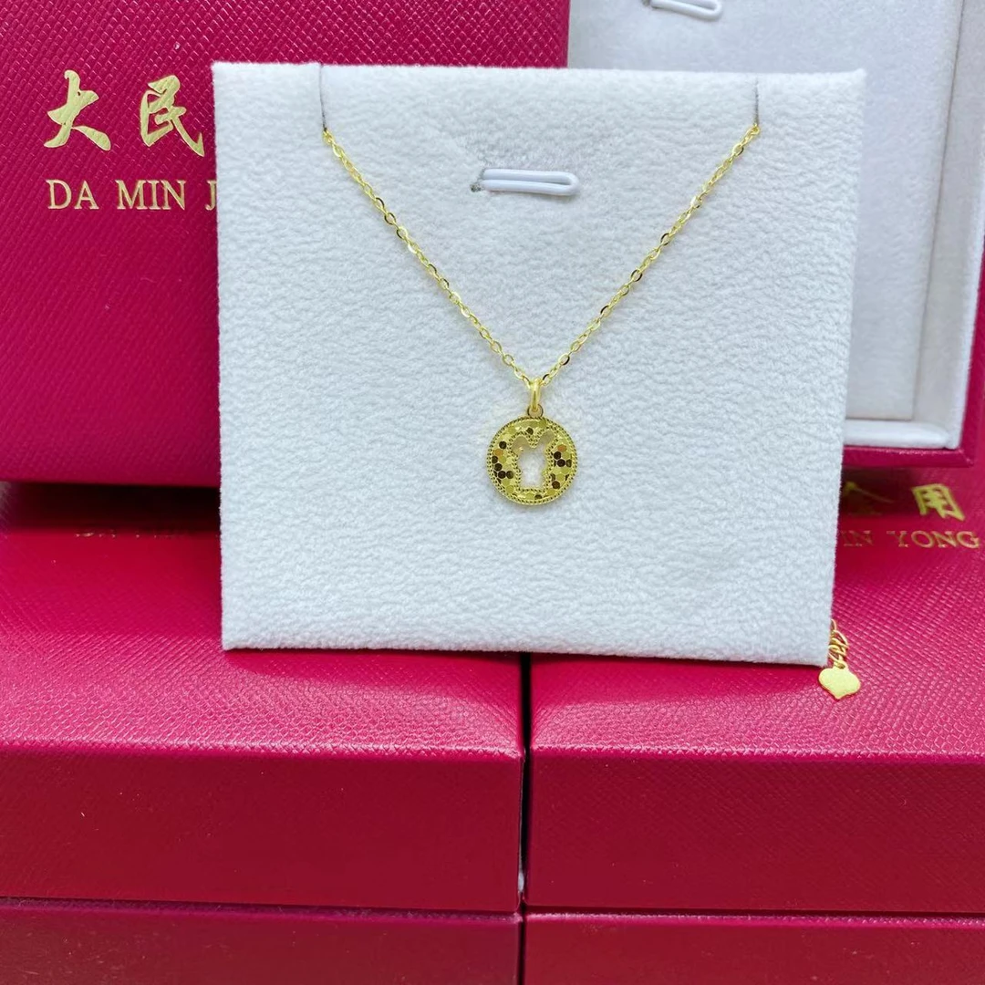 #8023足金999时尚5G黄金精工套链小兔子经典女士百搭