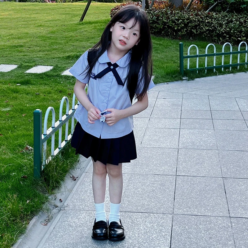 泰国泰式儿童校服女童jk套装夏季幼儿园中小学生学院风毕业照班服