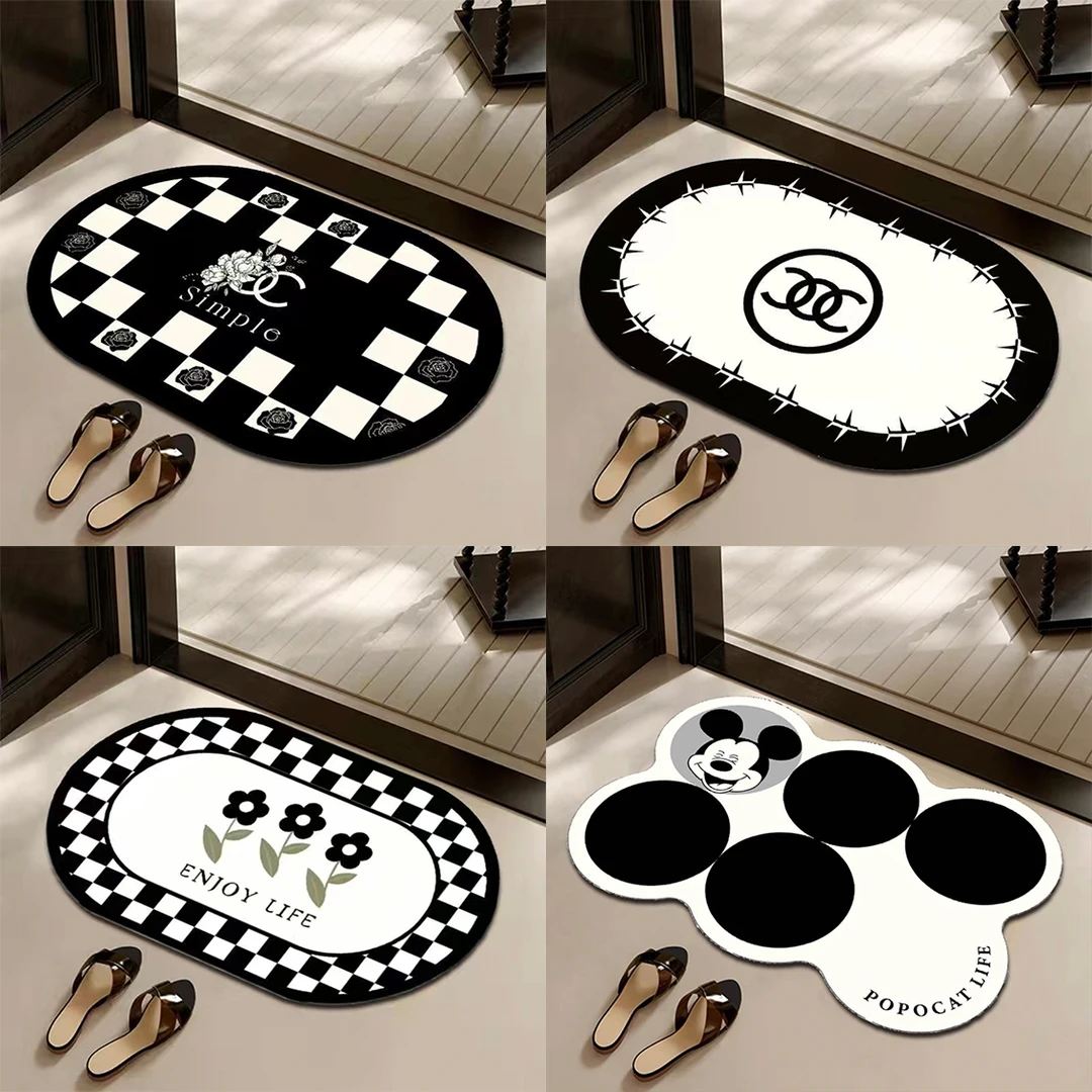 简约家用轻奢硅藻泥浴室地垫厕所卫生间门口防滑垫速干吸水脚地垫