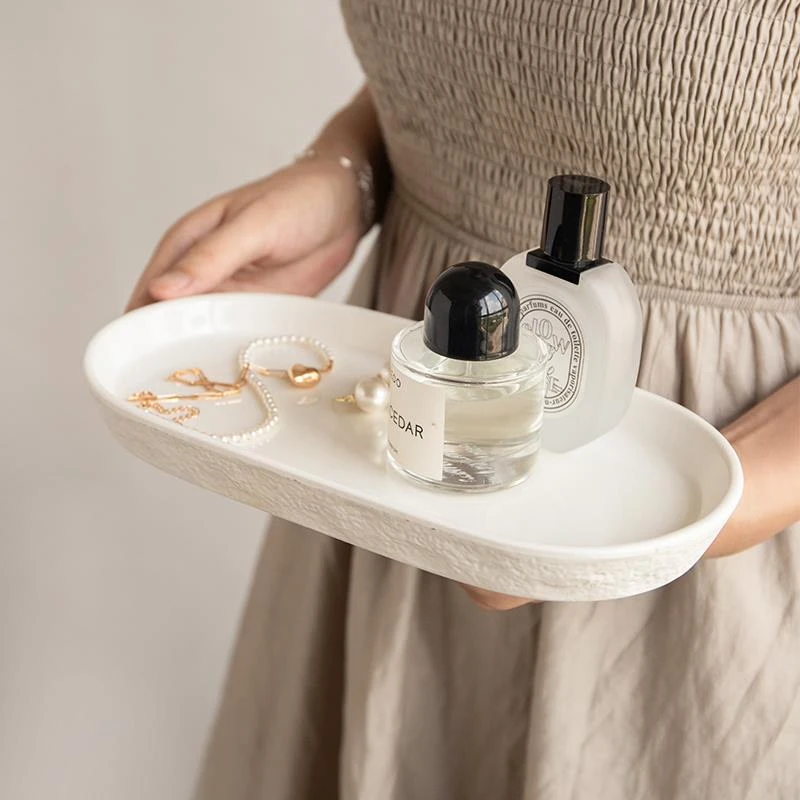 小悠家〖家居氛围好物〗ins首饰盘香薰托盘椭圆形陶瓷点心盘微瑕