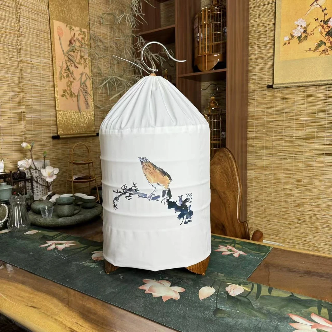 鸣中雀【双层战将】广笼笼布丝滑款圆笼鸟笼笼衣笼罩易水洗