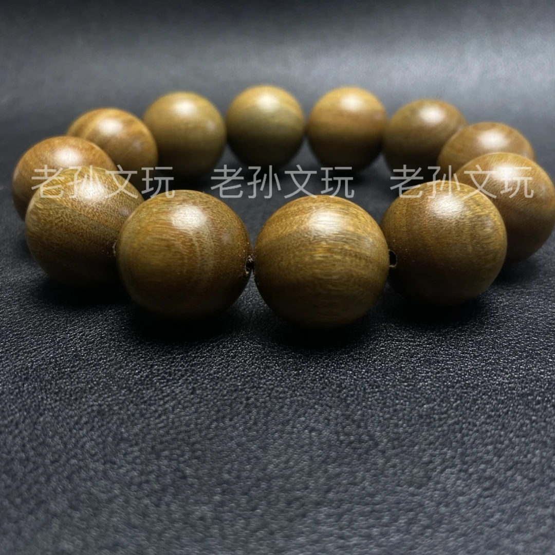 【老孙】绿檀2.0*12颗圆珠单圈手串
