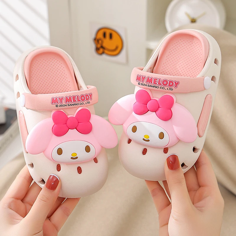 三丽鸥正品儿童拖鞋夏新款美乐蒂女童女孩洞洞鞋浴室轻便夏季凉拖