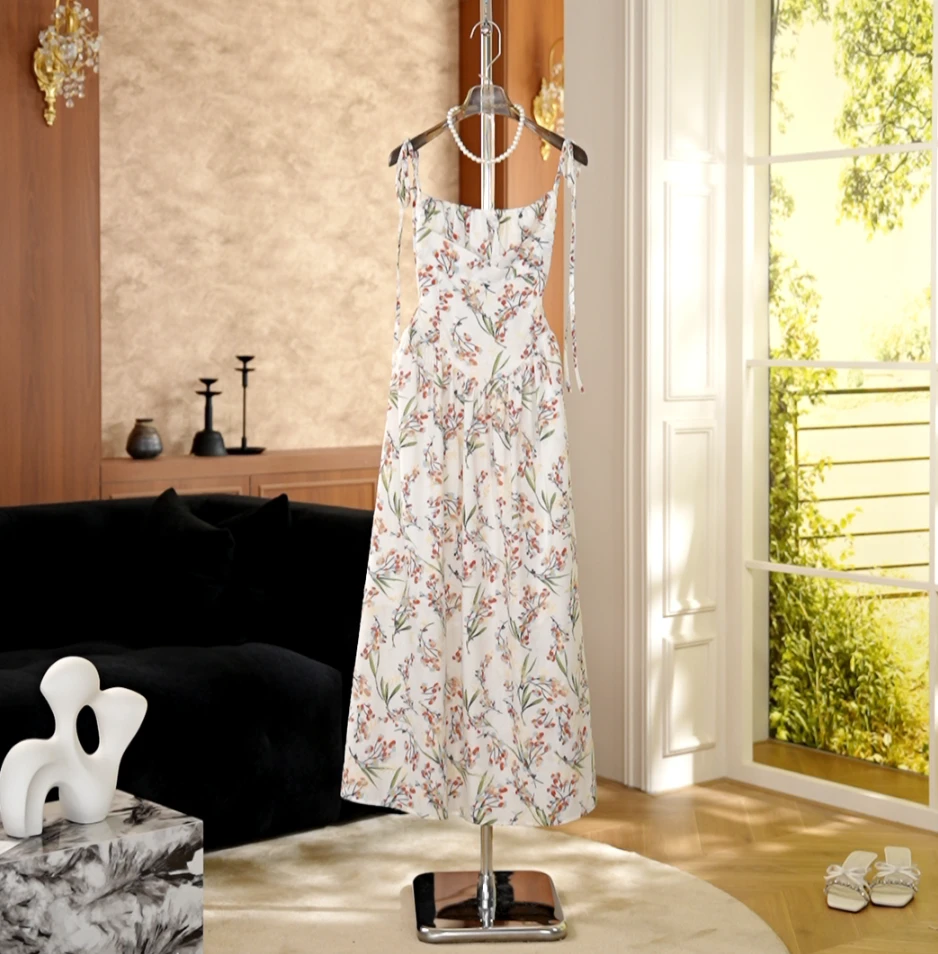 roiltrou【编码35】夏季甜美吊带樱花修身显瘦连衣裙XL03044