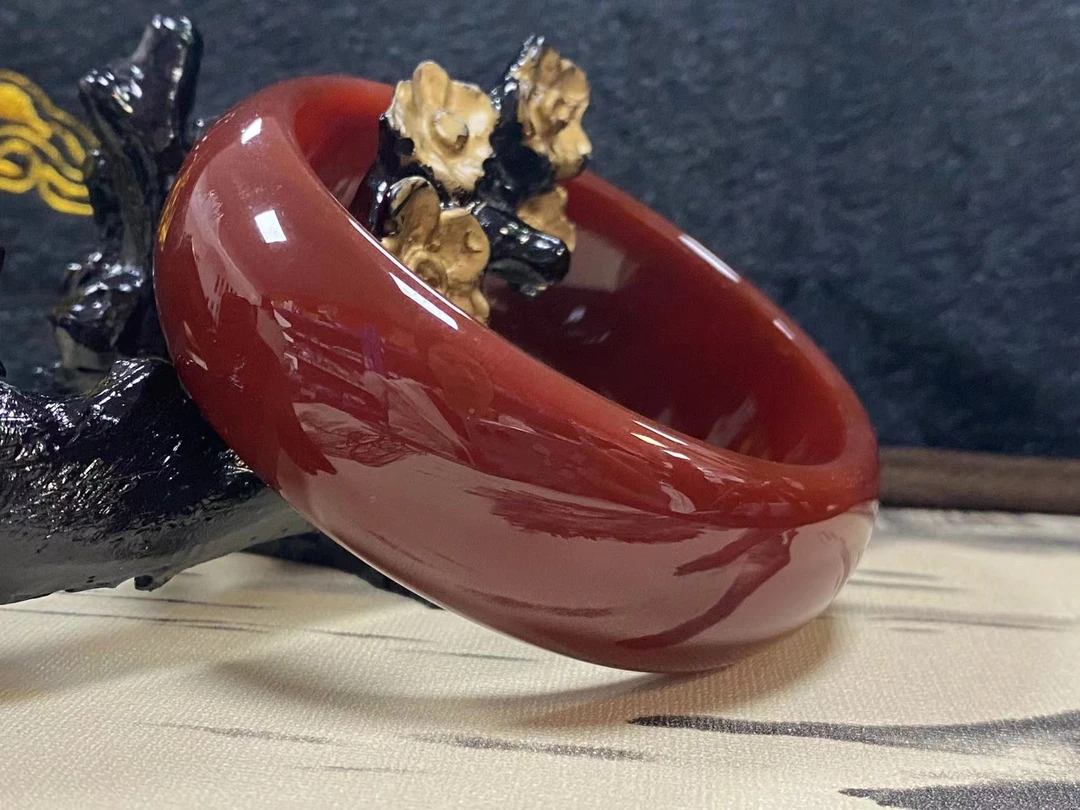 S1966天然雪域高原麒麟血玉灵石玛瑙手镯-多样性发货只发一件配盒