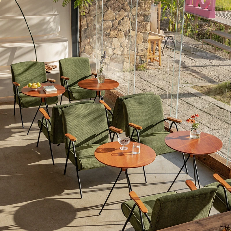 意式极简餐椅奶茶店桌椅组合咖啡厅沙发甜品书吧清吧酒吧餐厅商用