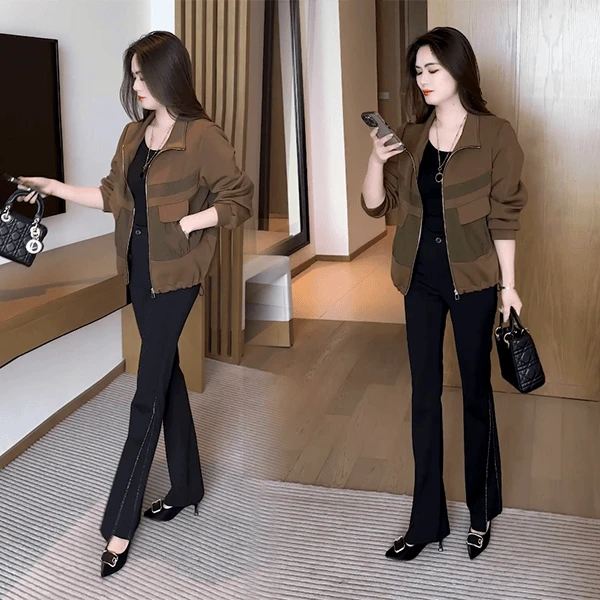 秋季新款外套穿搭洋气时尚休闲气质减龄小个子短外套