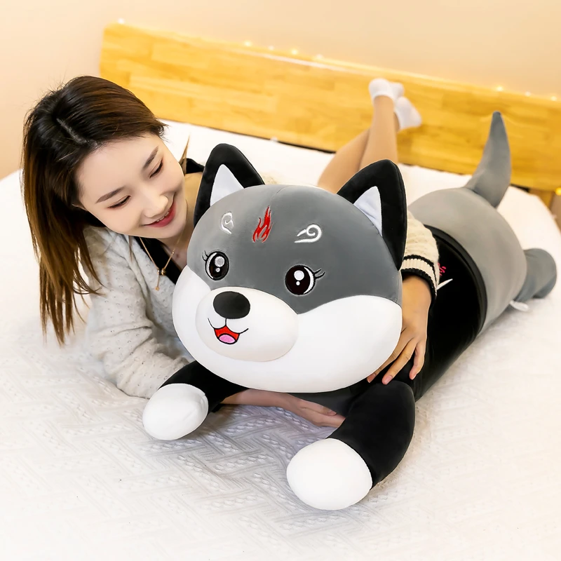 2025年迎春新款火云哈士奇抱枕狗狗长条枕头睡觉夹腿床上毛绒玩具