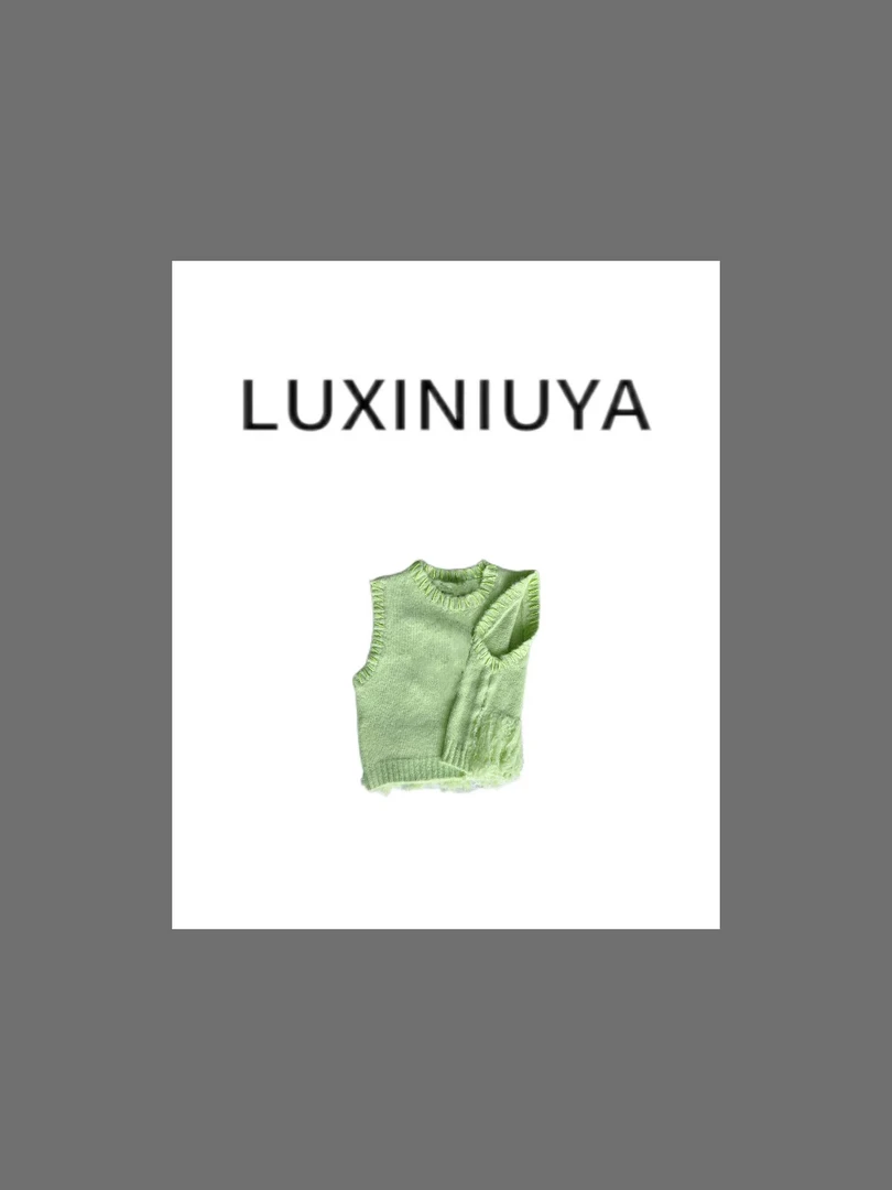 【LUXINIUYA】冬季新款小马甲无袖针织背心毛衣坎肩马甲#CX1930