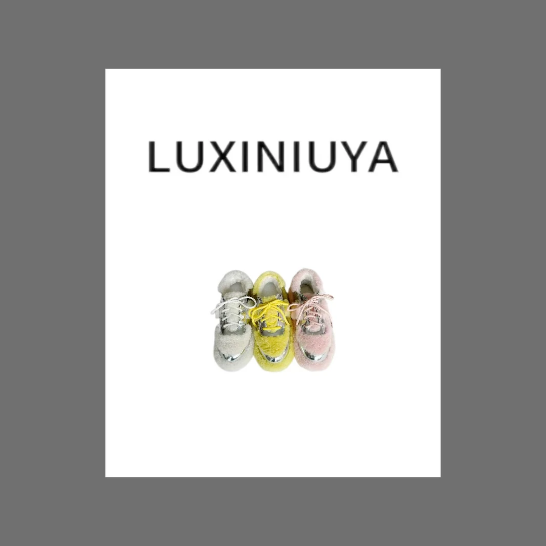 【LUXINIUYA】毛绒鞋 2024新款设计感鞋子  时尚百搭保暖鞋#CX2283