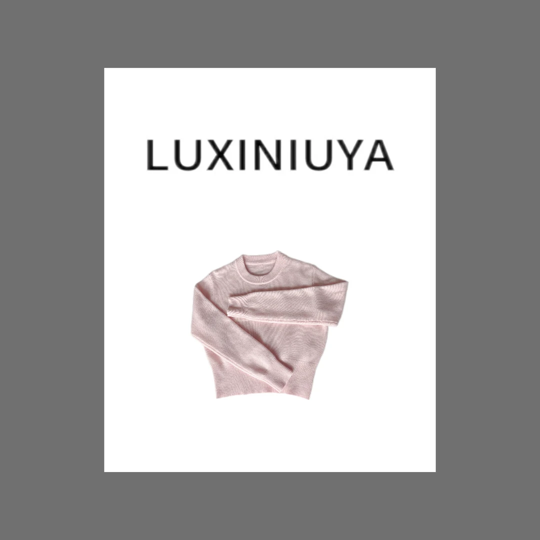 【LUXINIUYA】字母提花毛衣 100%羊毛2024新款时尚百搭上衣CX2273