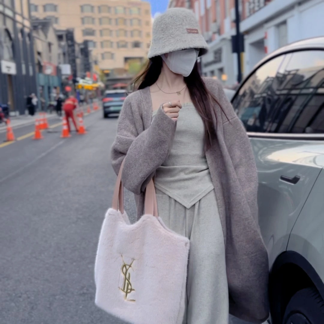 【显瘦套装背心+裤子】气质高腰百搭宽松阔腿裤秋冬两件套#TZ0006