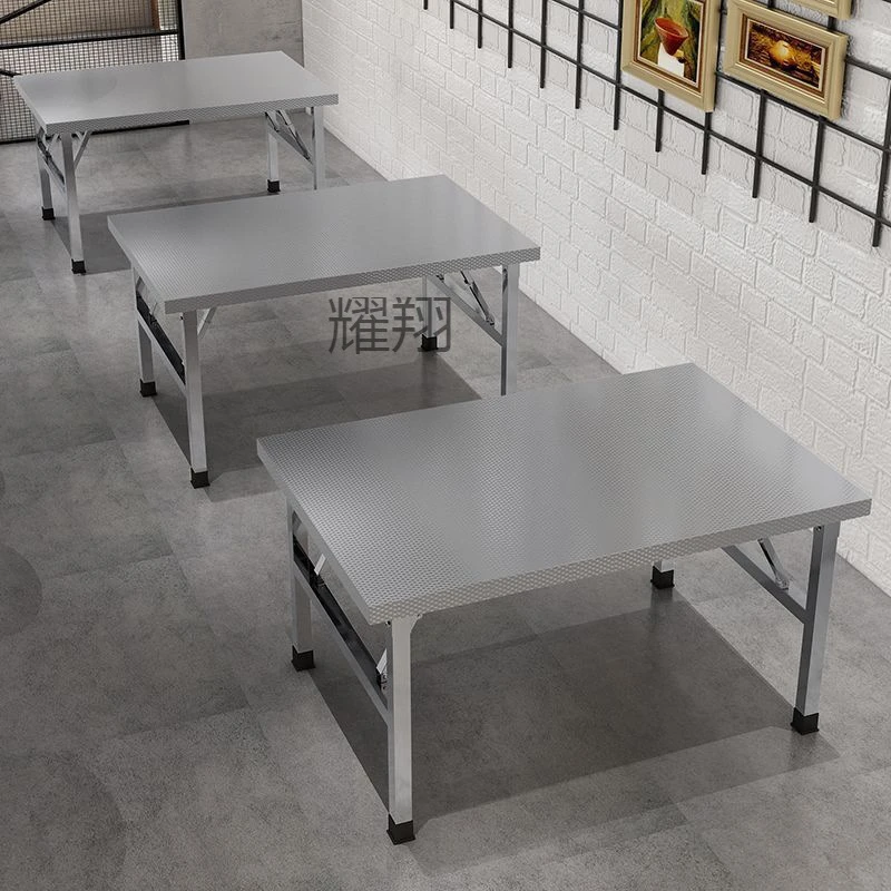 不锈钢折叠桌餐桌家用宿舍出租房吃饭桌写字学习桌摆摊便携小方桌
