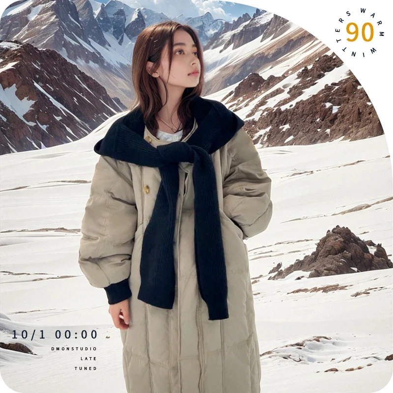 6冬季新款羽绒服女宽松时尚爆款连帽过膝长款羽绒服