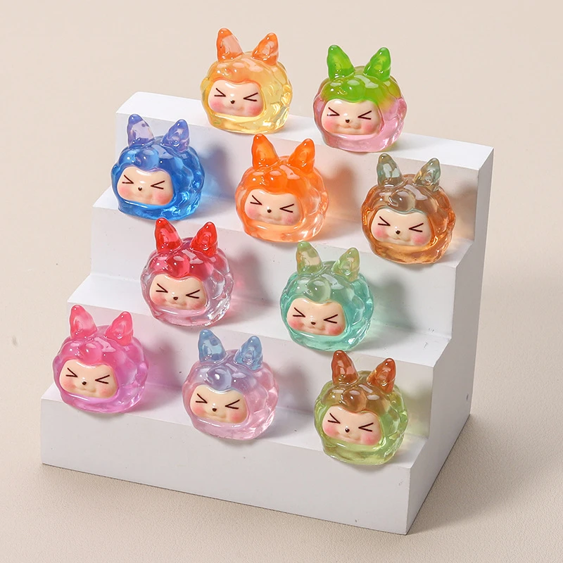 中号双色幻彩kiki 羊驼树脂卡通diy摆件创意可爱网红摆件少女心