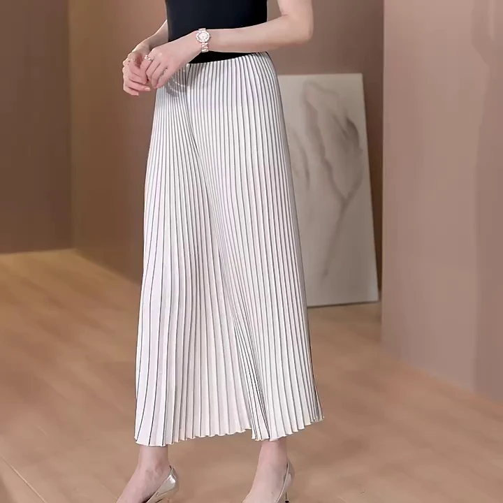 三宅褶皱阔腿裤女2025春夏新休闲百搭时尚洋气高腰大码垂感百褶裤