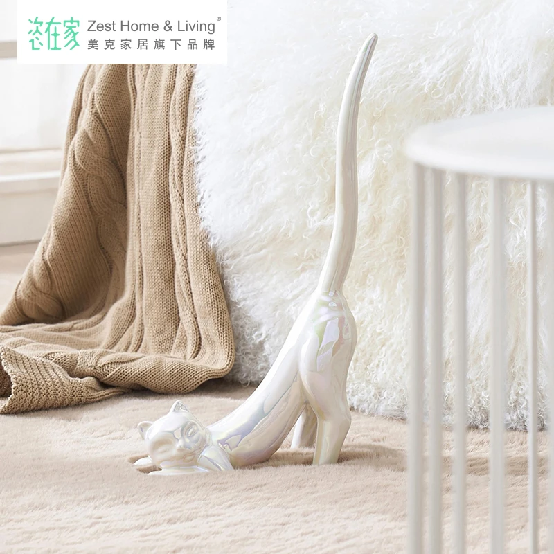 恣在家【泡泡猫咪】泡泡丛林桌面可爱装饰摆件炫彩陶瓷俏皮