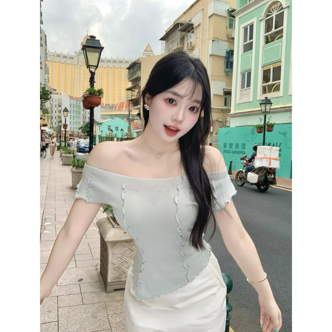 MengFairy清清【清冷茉莉 上衣】纯欲显瘦韩系毛针织衫上衣 3166M