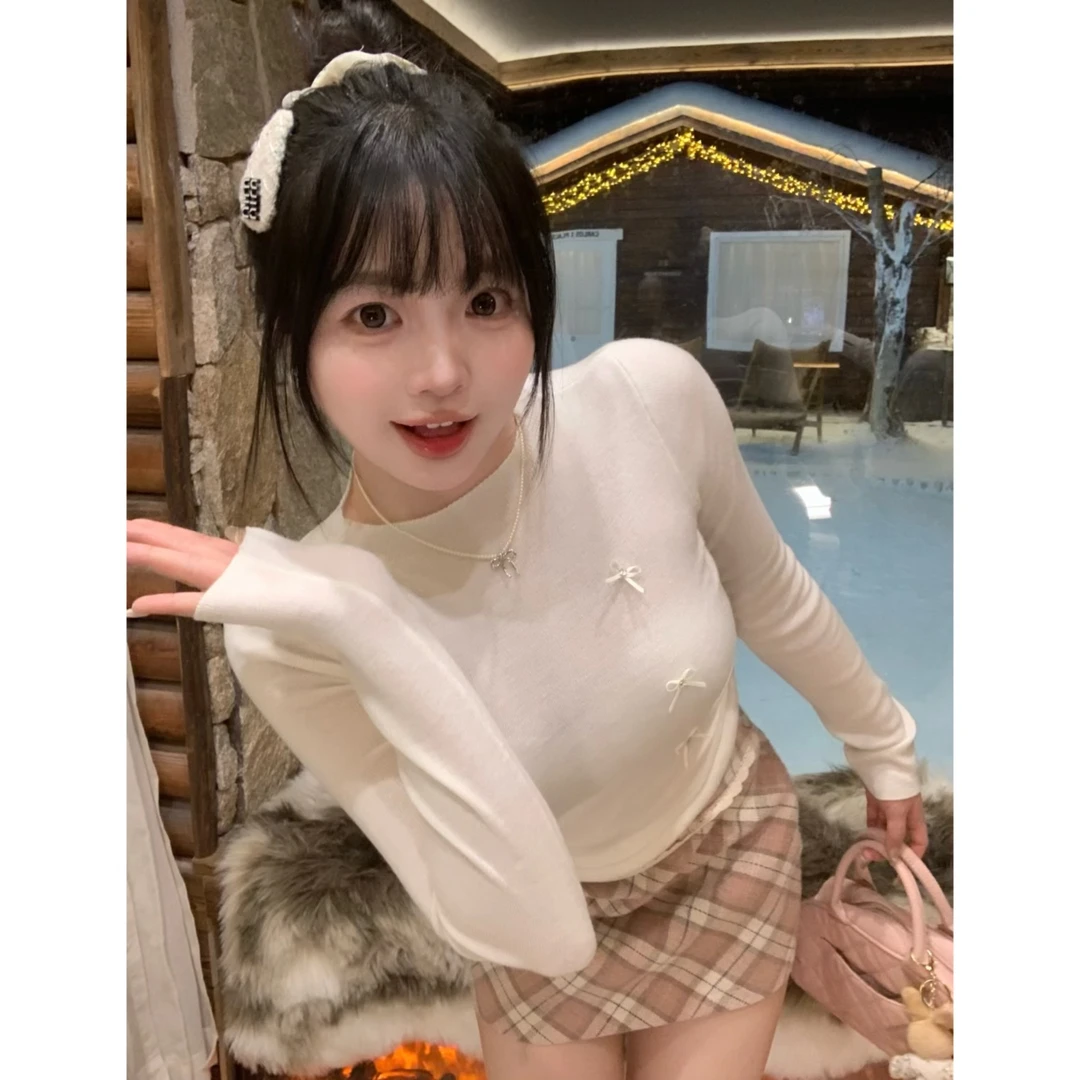 MengFairy清清【心动前奏】羊%毛百搭长袖针织秋冬套头上衣 4107