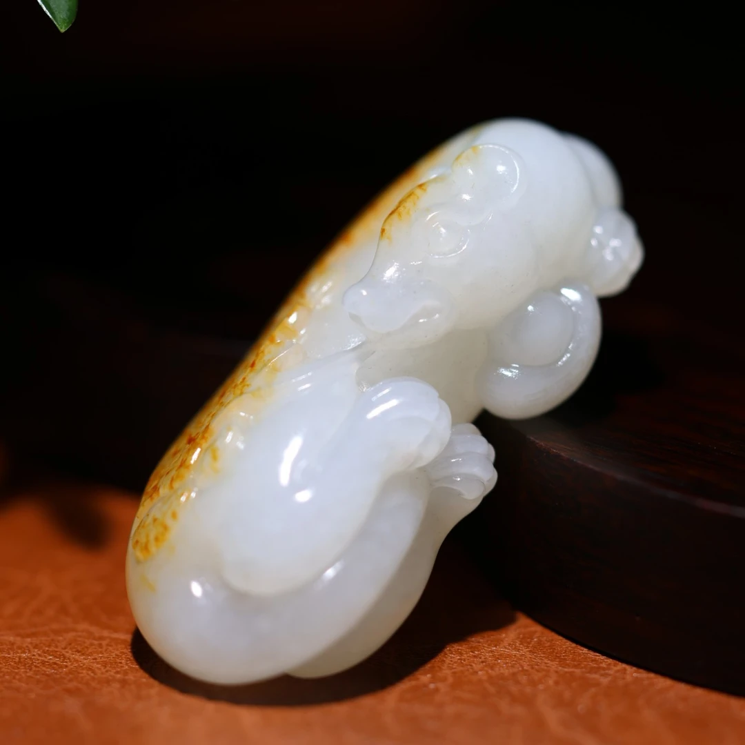 源石坊·新疆和田玉 鼠钱 红皮白肉 挂件 把件