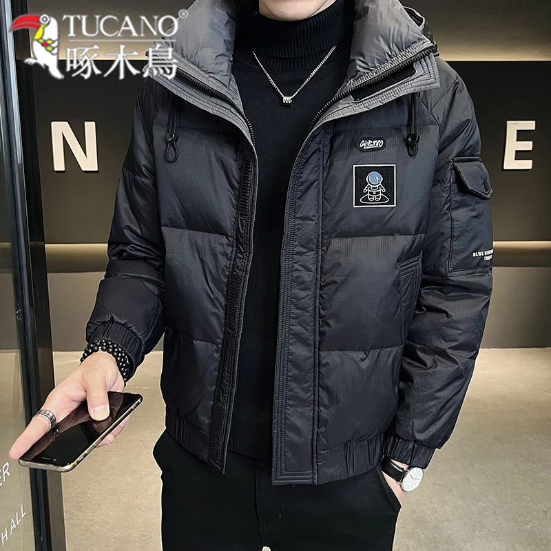 TUCANO/啄木鳥高档男士男装连帽棉服男时尚加厚棉袄保暖外套短款