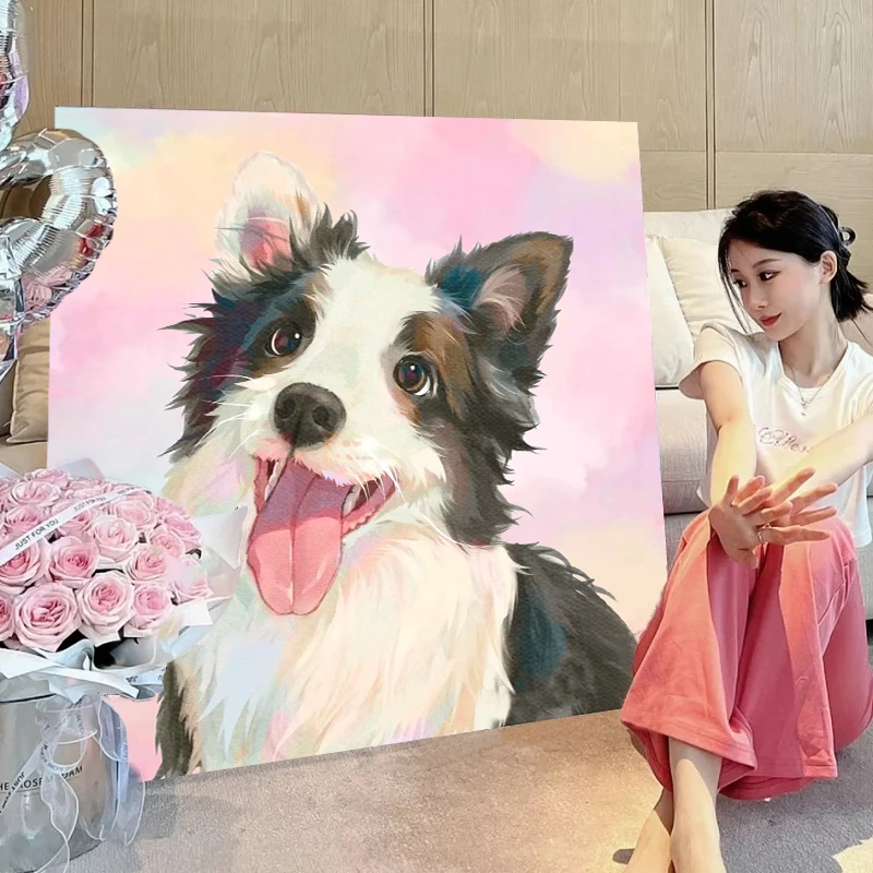宠物按图定制头像来图定制装饰画猫猫狗狗周边礼物设计照片手绘