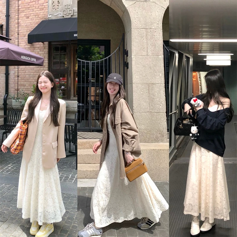 肉完 入秋的第一条蕾丝裙 叠穿巨美