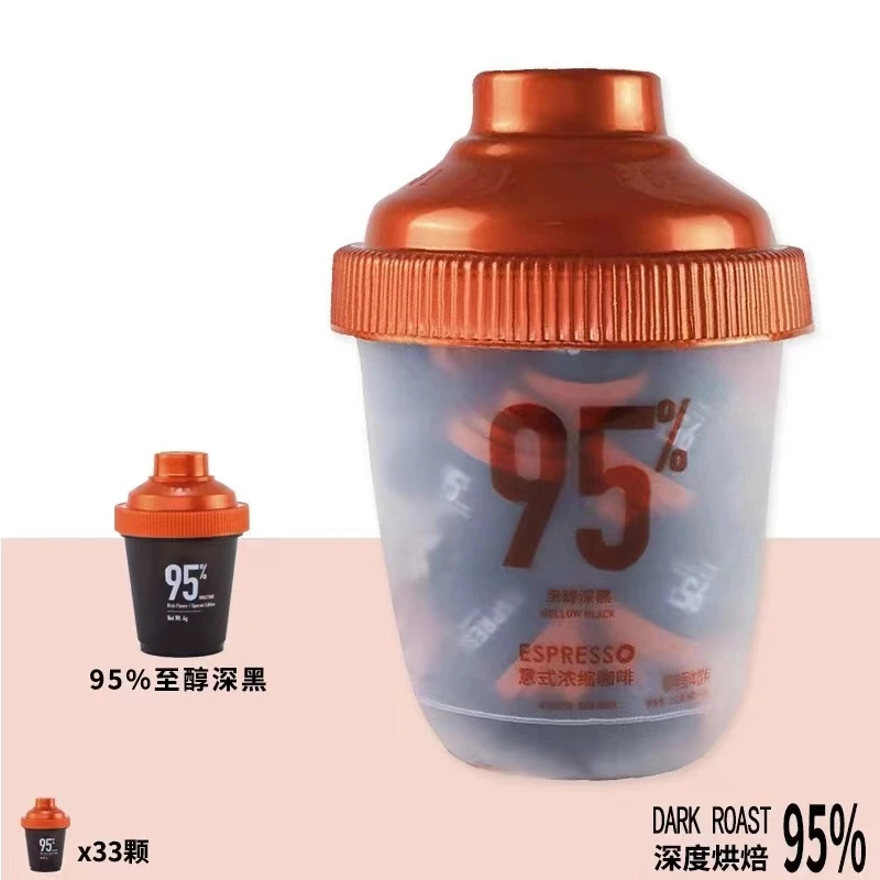 连咖啡4g/33颗至醇深黑深度烘培美式拿铁速溶咖啡黑咖啡