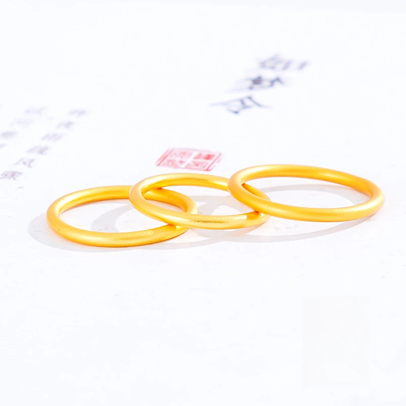 铜合金戒指 闭口磨砂素圈戒指 简约传承素款