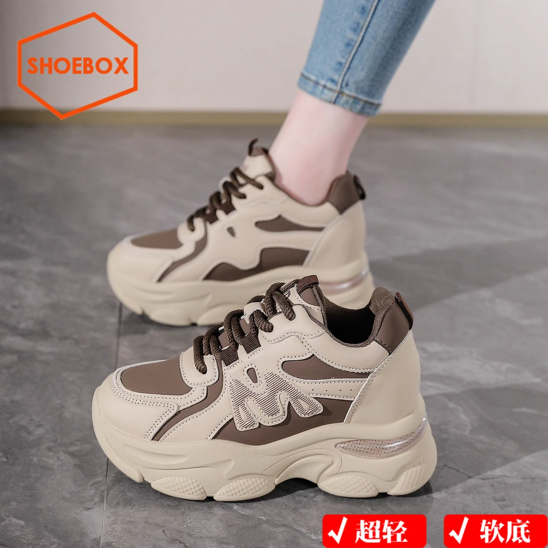 达芙妮集团旗下鞋柜老爹鞋女2024新款厚底增高运动鞋百搭加绒棉鞋
