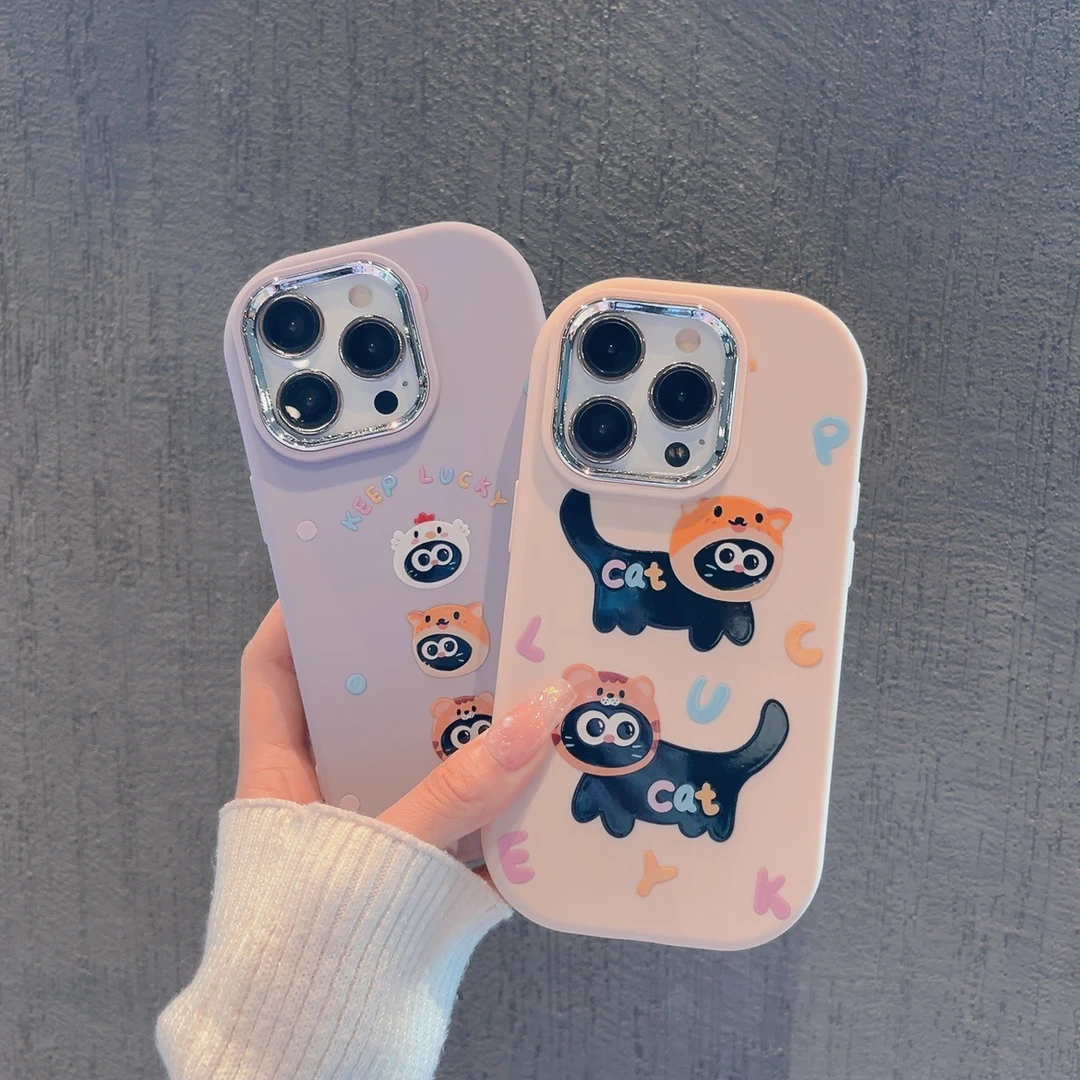 银镜小胖墩适用苹果15/iPhone/华为荣耀/oppo手机壳包边个性防摔