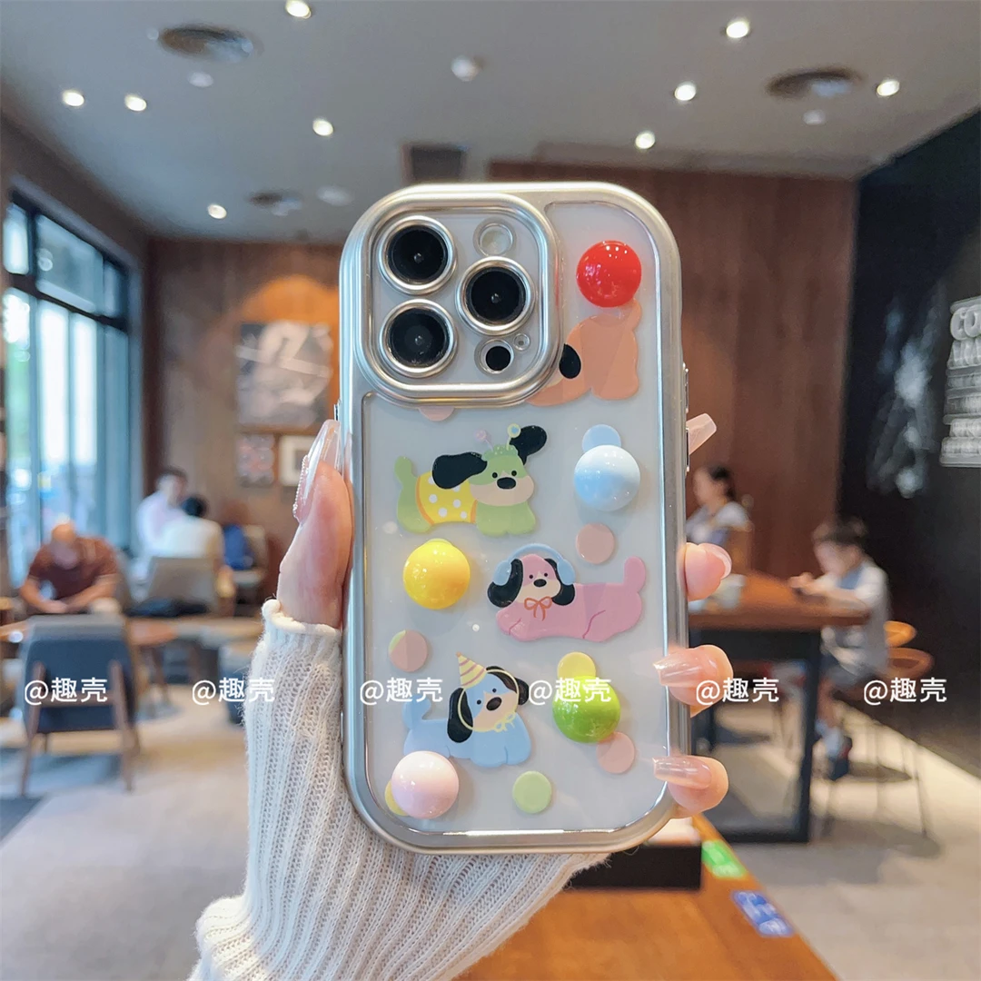 电镀奶油壳适用苹果15/iPhone/华为手机壳14ProMax防摔13保护套12