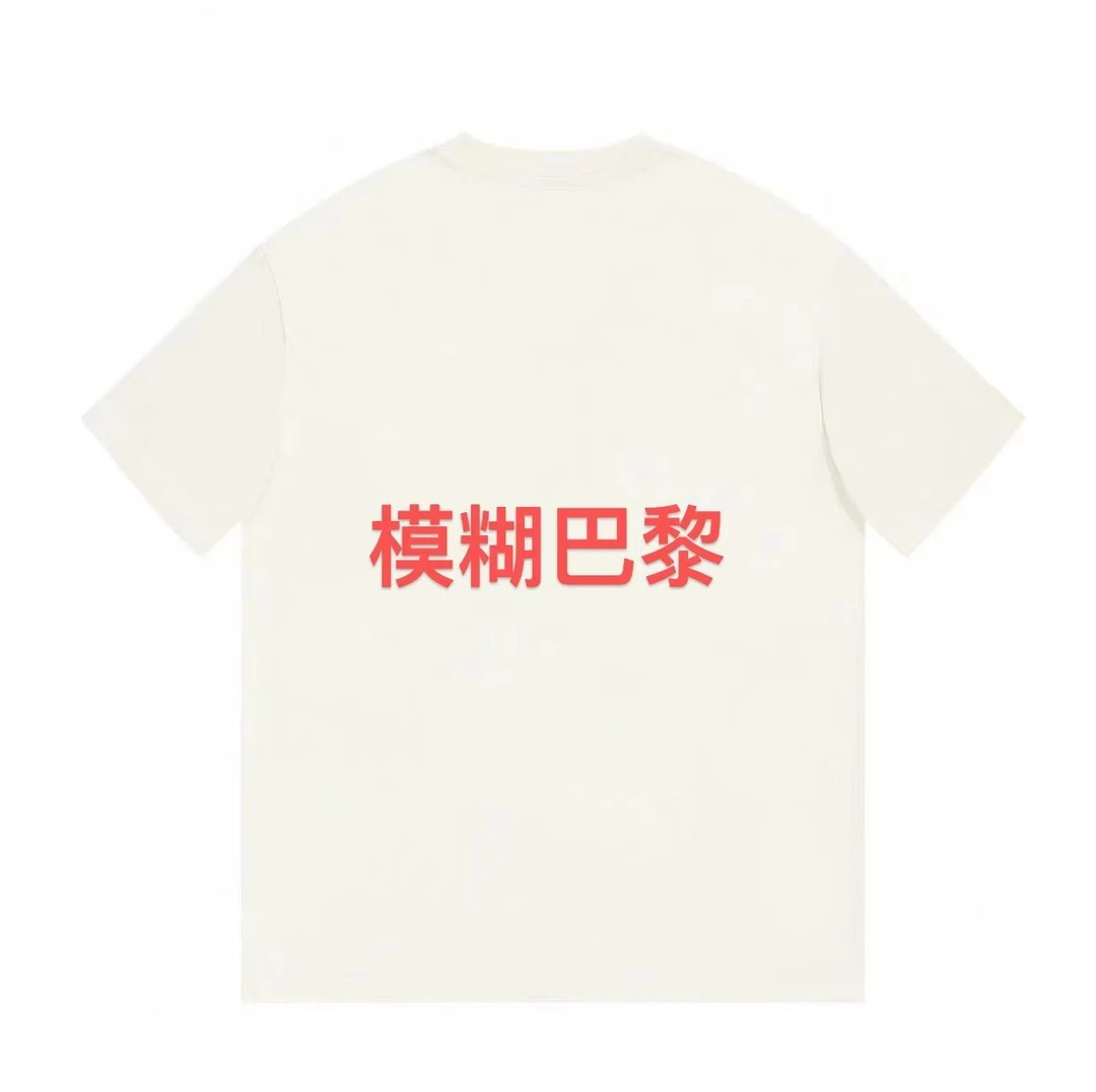 ML·沈闹闹 模糊巴黎 宽松百搭休闲大版短袖-T036