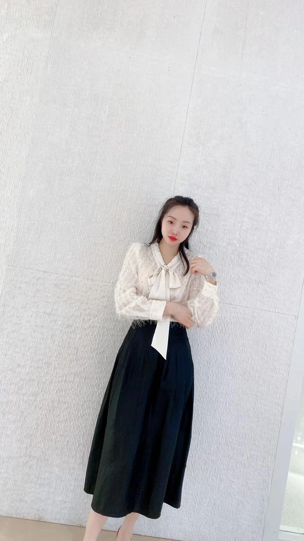 soodyoow24年秋季新款亮片剪毛纺黑色衬衣cx1086