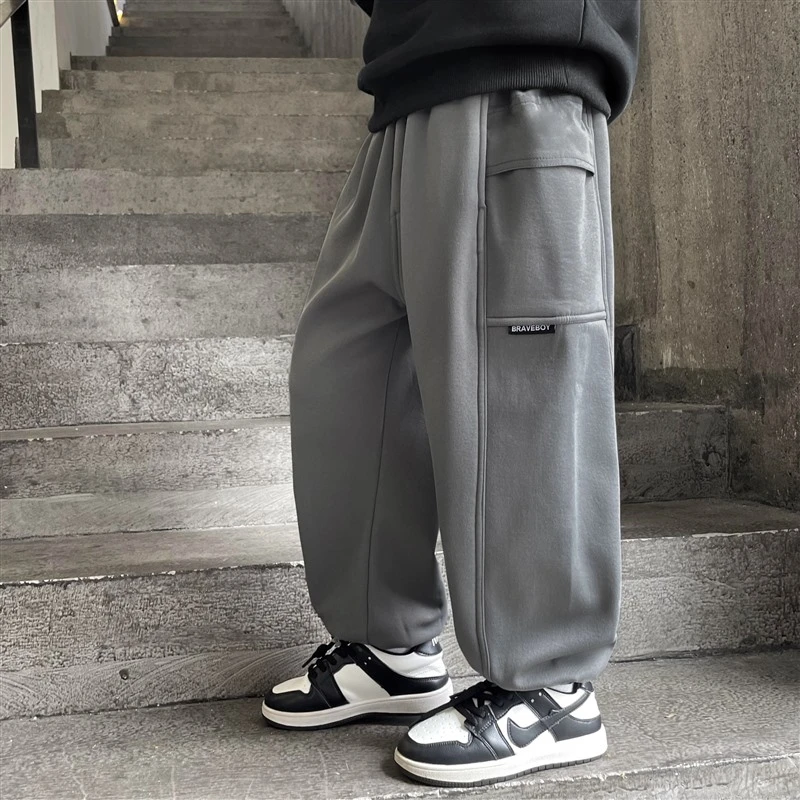 【1.3号仓播福利】男童暖冬防水防风工装裤加绒加厚休闲裤|23dk18