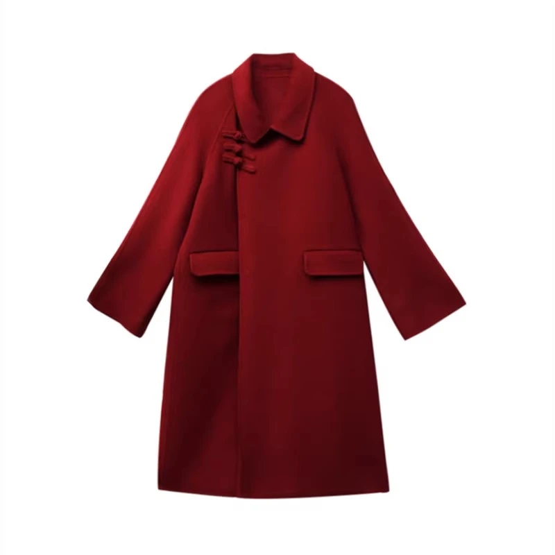 红色呢子大衣结婚过年新娘小个子禅意茶服小个子145-155旗袍