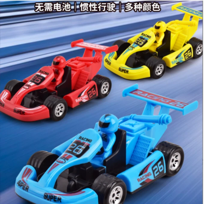 炫酷卡丁车玩具回力大号防撞耐摔大尾翼赛车手方向盘仿真赛车轮毂