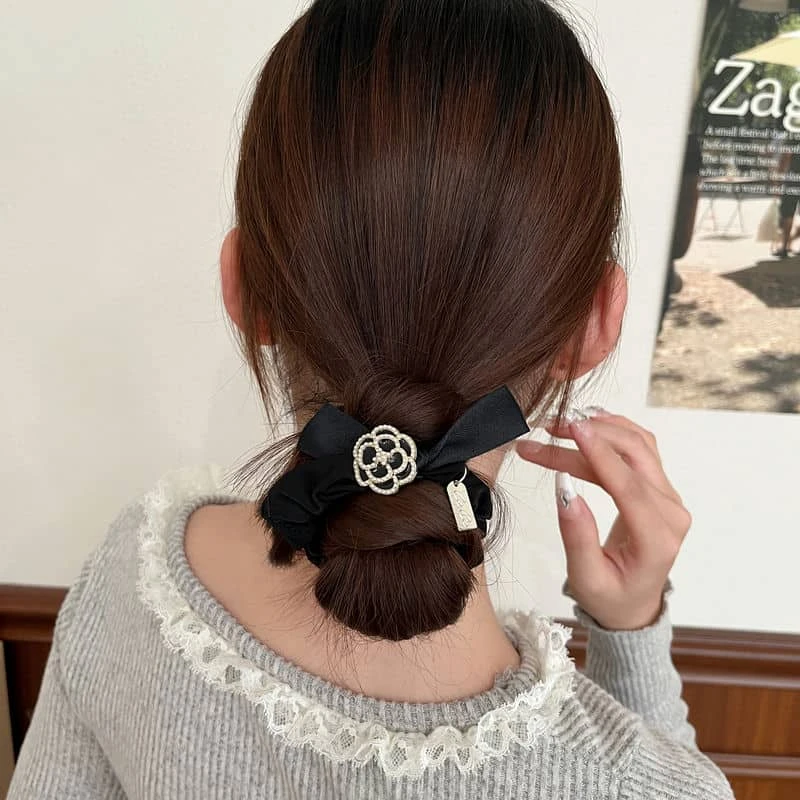 山茶花发圈2023年新款气质头绳韩国网红小肠圈皮筋头饰女扎头发绳