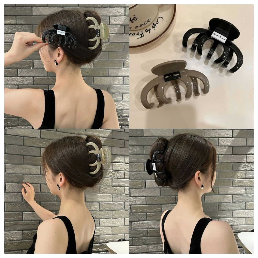 非金属树脂发饰 发量多入！大号盘发抓夹复古亚克力发夹女高级感
