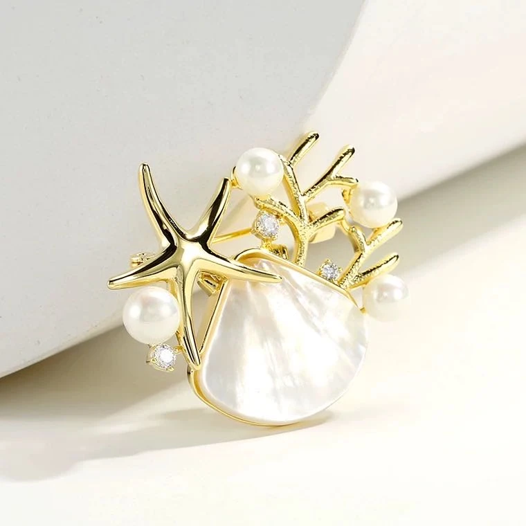 铜合金合成锆石胸针 【 海誓山盟 】气质百搭时尚精致轻奢胸针281