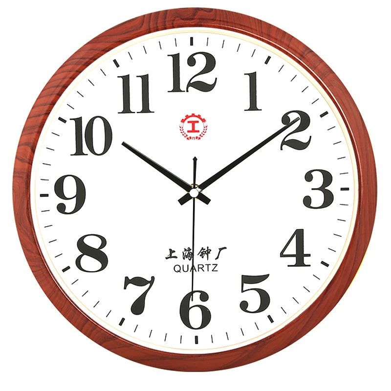 上海钟厂静音挂表客厅卧室时钟现代简约时尚挂钟圆形壁挂石英钟表