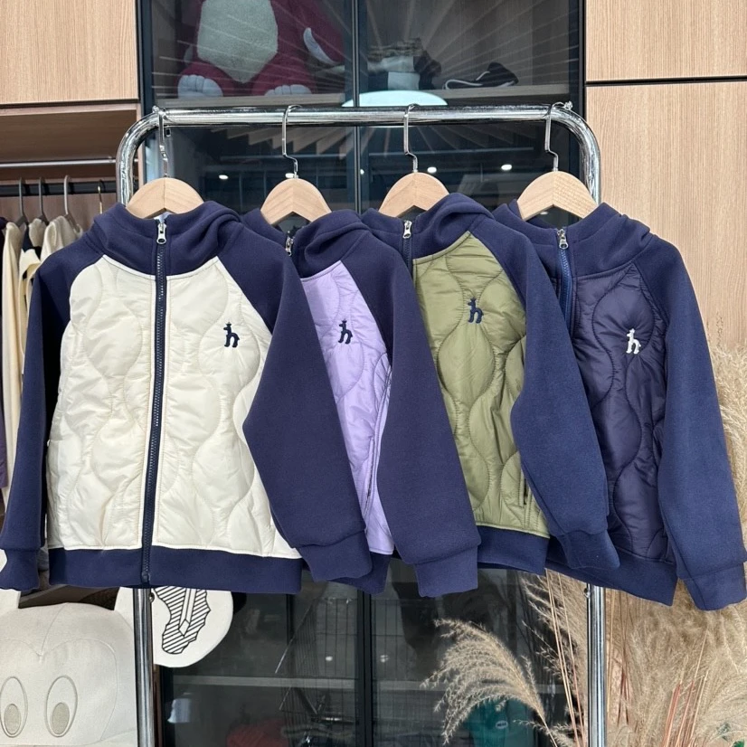 2025春季新款儿童运动时尚休闲夹棉连帽外套