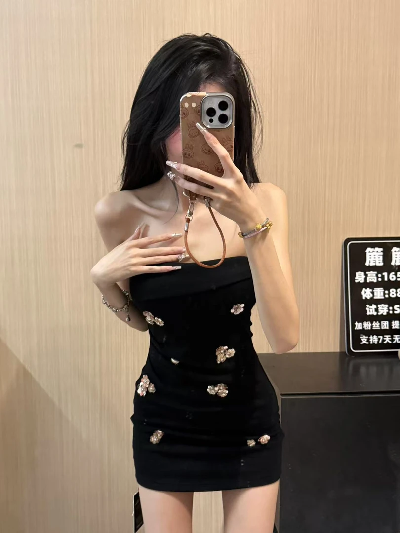 【ICE CHOICE】法式气质辣妹连衣裙显瘦高腰不规则包臀秋冬内搭性感