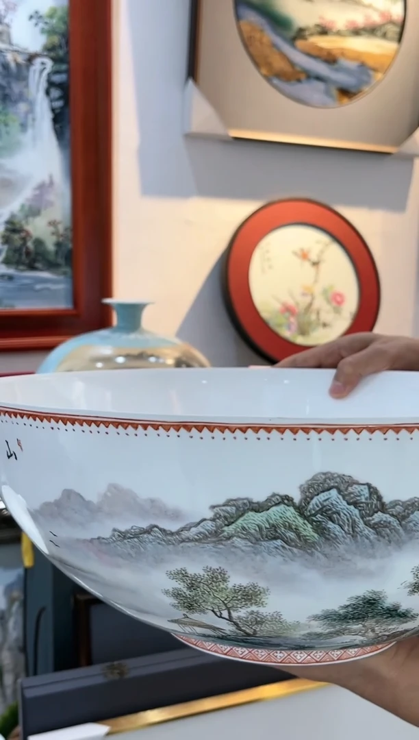 【闪购商品】官窑瓷画院705官窑瓷画院孙小霞山水大碗