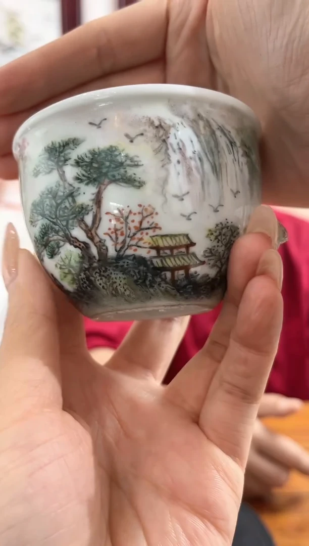 【闪购商品】官窑瓷画院717官窑瓷画院孙小霞山水缸杯