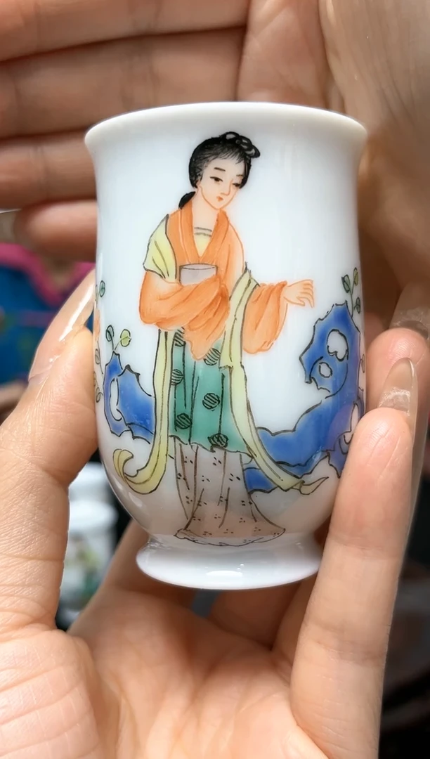 【闪购商品】官窑瓷画院739官窑瓷画院徐水莲美女闻香杯