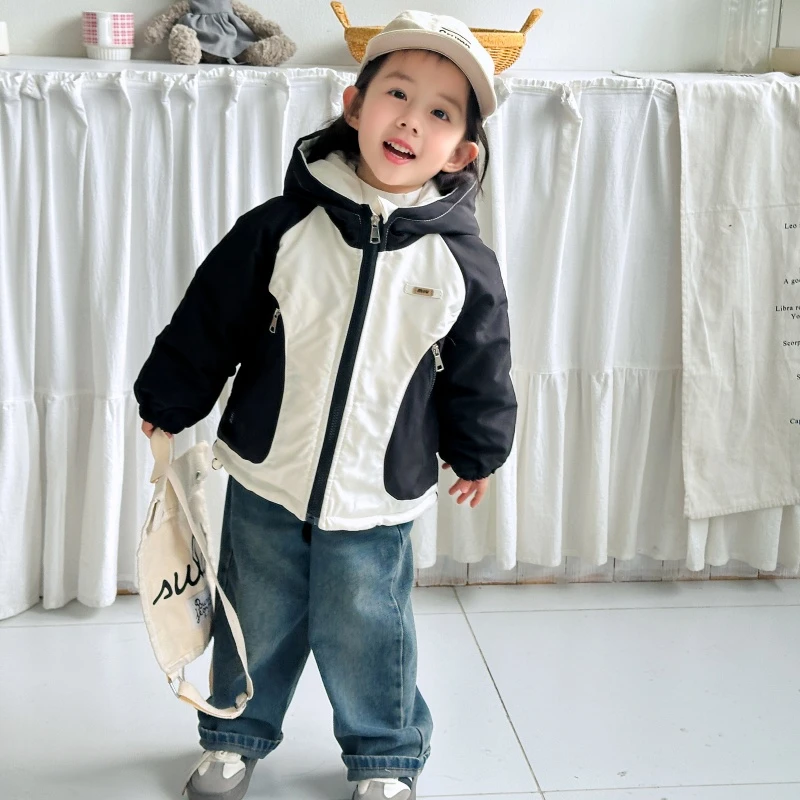 【现货】2024新款女宝宝黑色三合一冲锋衣潮秋冬款加绒加厚棉服时尚